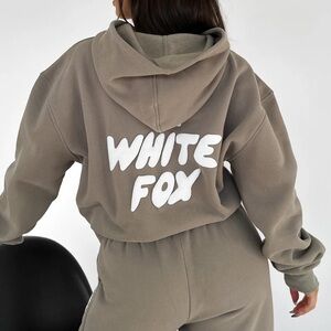 White Fox Boutique Offstage Oversized Hoodie Fawn Brown Size M/L Loungewear